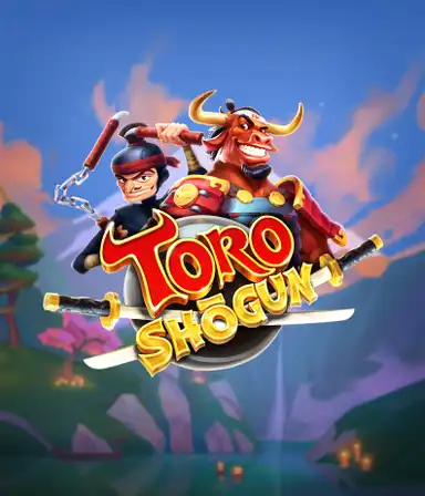 Dive into the exciting world of the Toro Shogun game by ELK Studios, featuring a daring samurai and a playful red bull teaming up on an adventure. This graphic depicts the fusion of fantasy with traditional Japanese elements, set against a serene forest backdrop. Ideal for fans of Japanese-inspired slots, delivering a captivating adventure.